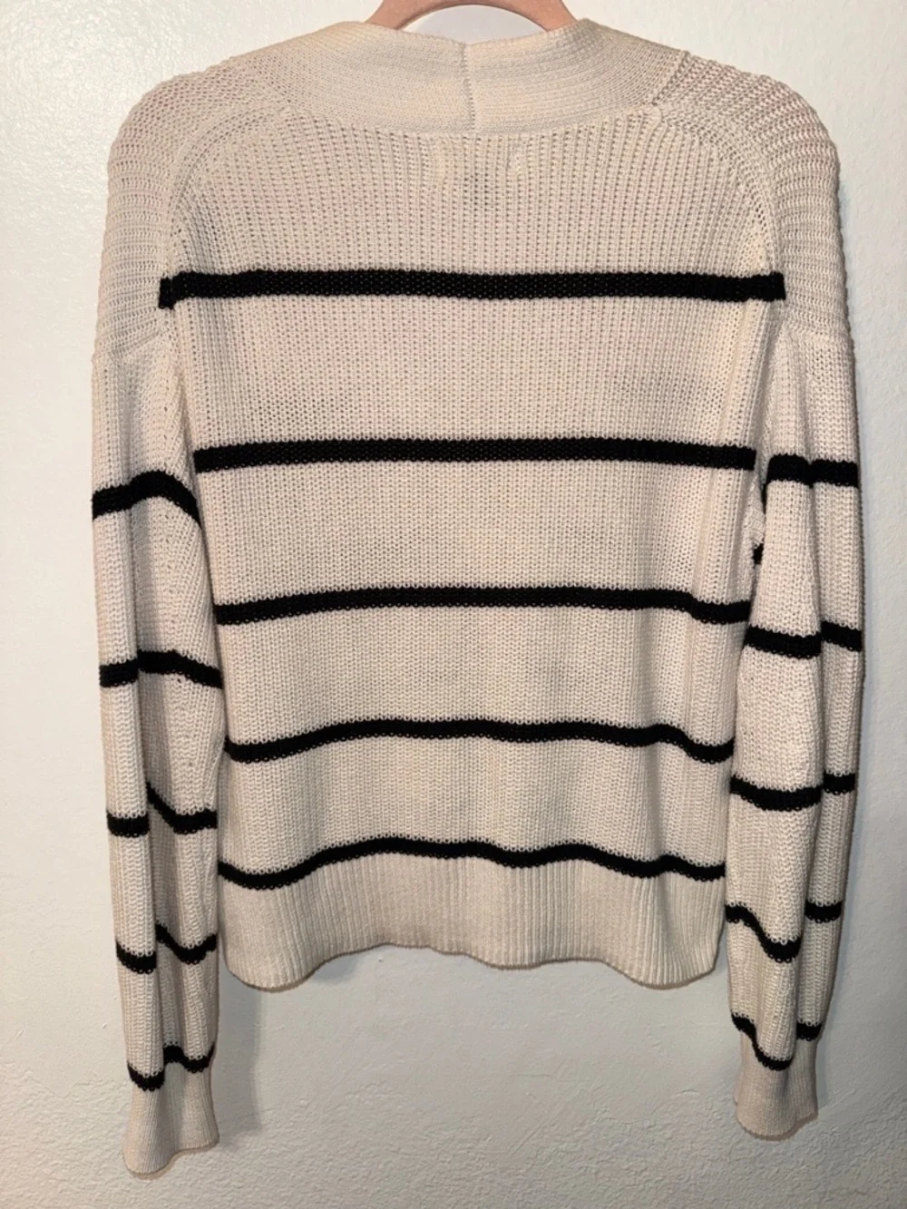 NWOT Striped Open Front Cardigan Knit Sweater XS Universal Thread Black White - Picture 7 of 10